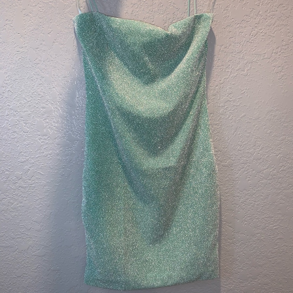 small thin strap party, shimmer dress
